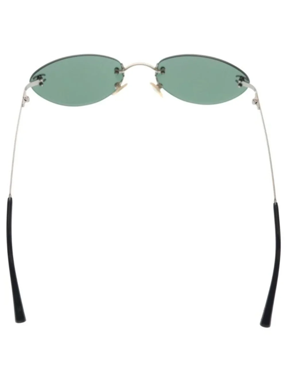 Chanel CC Logo Sunglasses Rimless Green Lens Eyewear